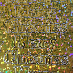 Merry Christmas, Holographic Gold Peel Off Stickers (1 sheet) - Click Image to Close