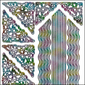 Decorative Corners & Borders, Multicolour Peel Off Stickers (1 sheet)