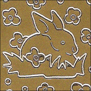 Bunny Rabbits, Gold Peel Off Stickers (1 sheet)