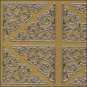 Decorative Corners, Gold Peel Off Stickers (1 sheet)
