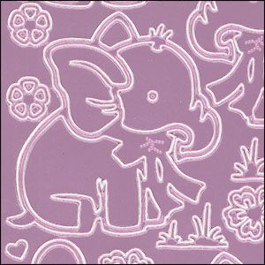 Elephants, Pearl Pink Peel Off Stickers (1 sheet)