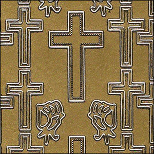 Crosses, Gold Peel Off Stickers (1 sheet)