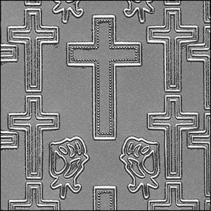 Crosses, Silver Peel Off Stickers (1 sheet)