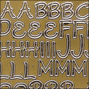 Letters & Numbers, Gold Peel Off Stickers (1 sheet)