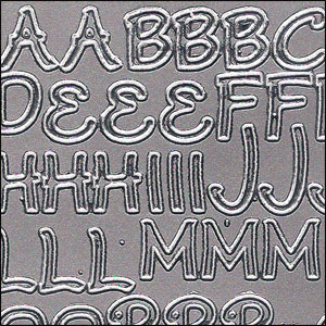 Letters & Numbers, Silver Peel Off Stickers (1 sheet)
