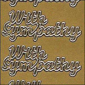 With Sympathy, Gold Peel Off Stickers (1 sheet)