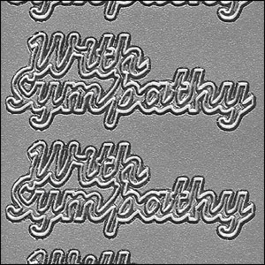 With Sympathy, Silver Peel Off Stickers (1 sheet)