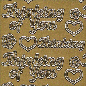 Thinking Of You, Gold Peel Off Stickers (1 sheet)