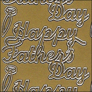 Happy Fathers Day, Gold Peel Off Stickers (1 sheet)