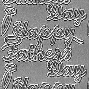 Happy Fathers Day, Silver Peel Off Stickers (1 sheet)