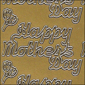 Happy Mothers Day, Gold Peel Off Stickers (1 sheet)