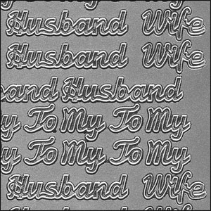 Husband/Wife, Silver Peel Off Stickers (1 sheet)