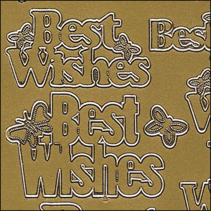 Best Wishes, Gold Peel Off Stickers (1 sheet)