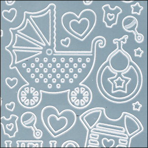 Baby Images, Pearl Blue Peel Off Stickers (1 sheet)