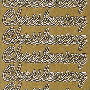 Christening, Gold Peel Off Stickers (1 sheet)