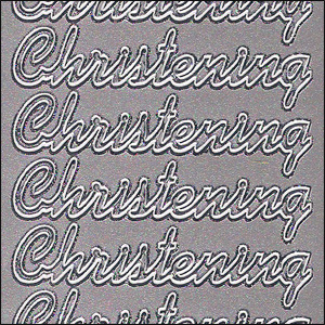 Christening, Silver Peel Off Stickers (1 sheet)