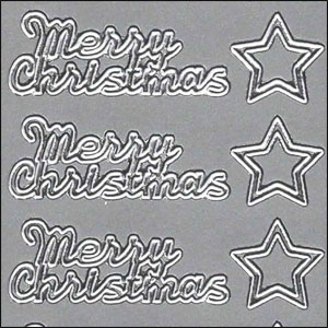 (image for) Merry Christmas, Silver Peel Off Stickers (1 sheet)
