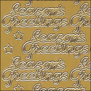 Seasons Greetings, Gold Peel Off Stickers (1 sheet)