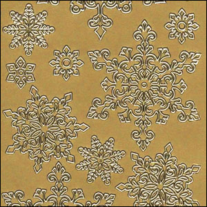 Mixed Christmas Snowflakes, Gold Peel Off Stickers (1 sheet)