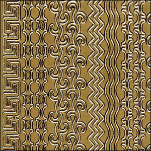 Various Fancy Border Strips, Gold Peel Off Stickers (1 sheet)