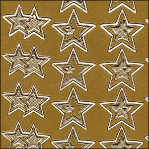 Two-Tone Stars, Gold Peel Off Stickers (1 sheet)