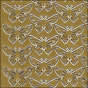 Two-Tone Butterflies, Gold Peel Off Stickers (1 sheet)