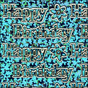 (image for) Happy Birthday, Light Blue Holograph Peel Off Stickers (1 sheet)