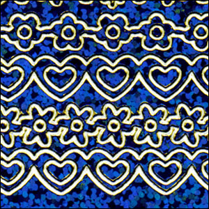 Mixed Borders, Dark Blue Holograph Peel Off Stickers (1 sheet)