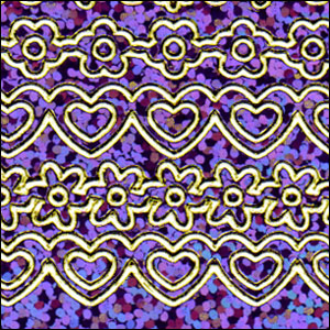 Mixed Borders, Purple Holograph Peel Off Stickers (1 sheet)