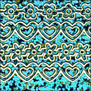 Mixed Borders, Light Blue Holograph Peel Off Stickers (1 sheet)