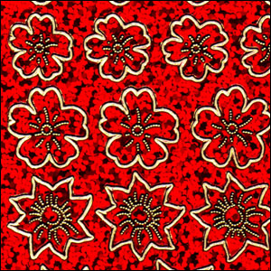 (image for) Various Flower Heads, Red Holograph Peel Off Stickers (1 sheet)