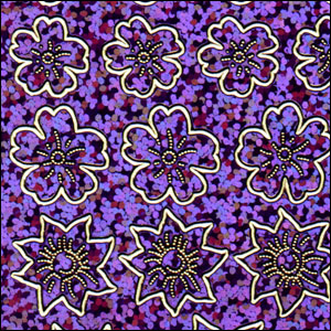(image for) Various Flower Heads, Purple Holograph Peel Off Stickers (1 sheet)