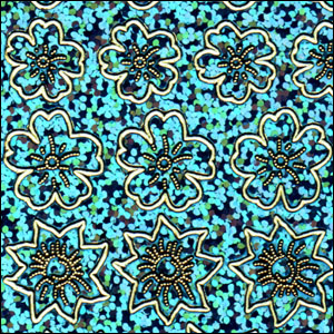(image for) Various Flower Heads, Light Blue Holograph Peel Off Stickers (1 sheet)