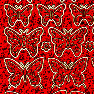 Butterflies, Red Holograph Peel Off Stickers (1 sheet)