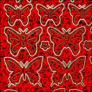 (image for) Butterflies, Red Holograph Peel Off Stickers (1 sheet)