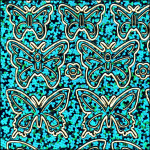 Butterflies, Light Blue Holograph Peel Off Stickers (1 sheet)