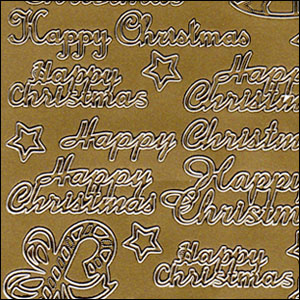 (image for) Happy Christmas, Gold Peel Off Stickers (1 sheet)