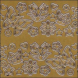 (image for) Miniature Icons, Gold Peel Off Stickers (1 sheet)