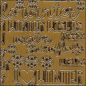 (image for) Various Winter Words, Gold Peel Off Stickers (1 sheet)