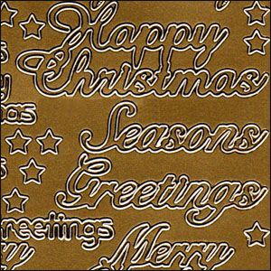 (image for) Mixed Christmas Words, Gold Peel Off Stickers (1 sheet)