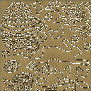 (image for) Various Easter Icons, Gold Peel Off Stickers (1 sheet)