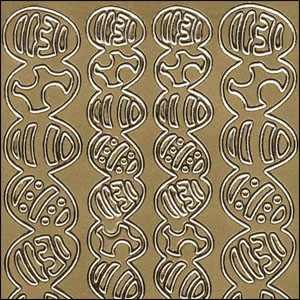 (image for) Easter Egg Border Strips, Gold Peel Off Stickers (1 sheet)
