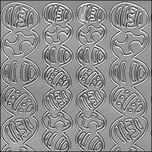 (image for) Easter Egg Border Strips, Silver Peel Off Stickers (1 sheet)