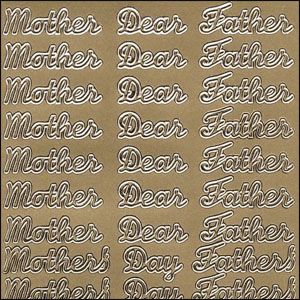 (image for) Mother/Father & Brother/Sister, Gold Peel Off Stickers (1 sheet)