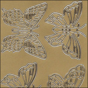 (image for) Large Butterflies, Gold Peel Off Stickers (1 sheet)