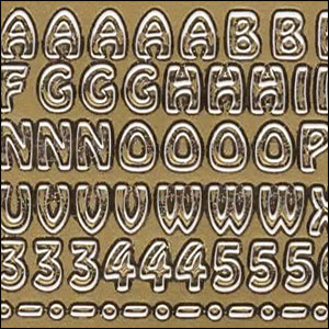 (image for) Mini Letters & Numbers, Gold Peel Off Stickers (1 sheet)