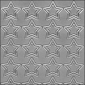 (image for) Small Nested Stars, Silver Peel Off Stickers (1 sheet)
