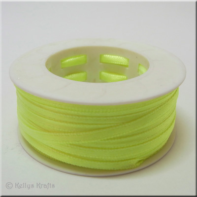 3mm Satin Ribbon, Spring Green/Yellow - 1 Roll x 50 Metres (RIB361)