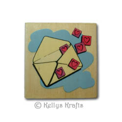 (image for) Wooden Mounted Rubber Stamp - Love Letter
