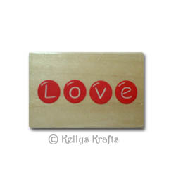 Wooden Mounted Rubber Stamp - Love Bubbles